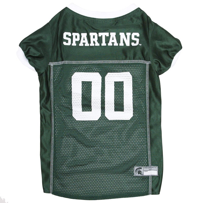 Pets First NCAA College Michigan State Spartans Mesh Jersey for DOGS & CATS, X-Small.Licensed Dog Jersey with your Favorite Football/Basketball College Team - Image 1